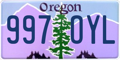 OR license plate 997OYL