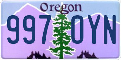 OR license plate 997OYN