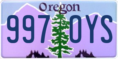 OR license plate 997OYS