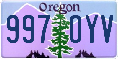 OR license plate 997OYV