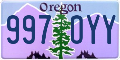 OR license plate 997OYY
