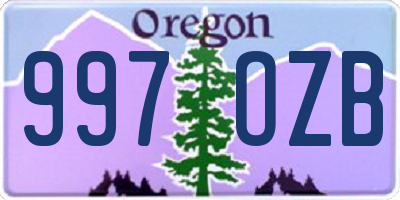 OR license plate 997OZB
