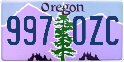 OR license plate 997OZC