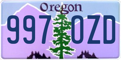 OR license plate 997OZD