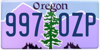 OR license plate 997OZP