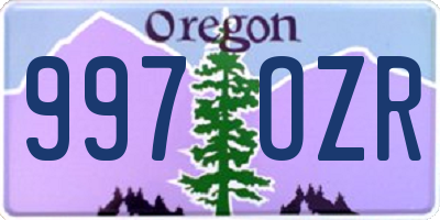 OR license plate 997OZR