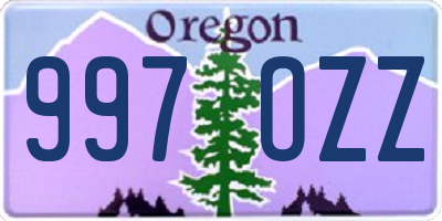 OR license plate 997OZZ