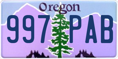 OR license plate 997PAB