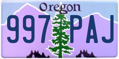 OR license plate 997PAJ