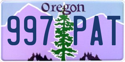 OR license plate 997PAT