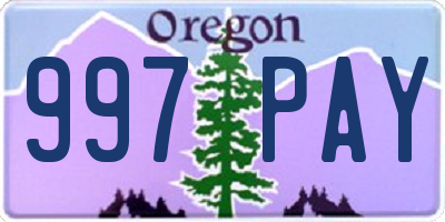 OR license plate 997PAY