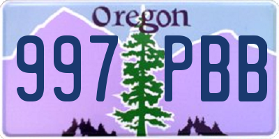 OR license plate 997PBB