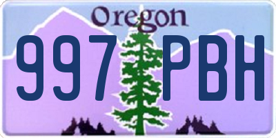 OR license plate 997PBH