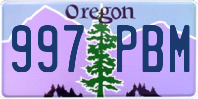 OR license plate 997PBM