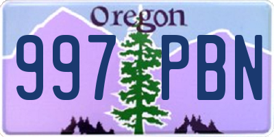 OR license plate 997PBN