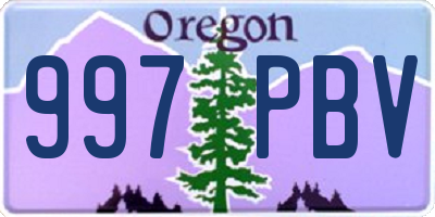 OR license plate 997PBV