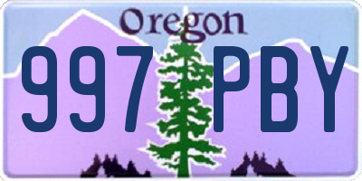 OR license plate 997PBY