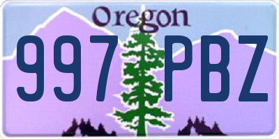 OR license plate 997PBZ