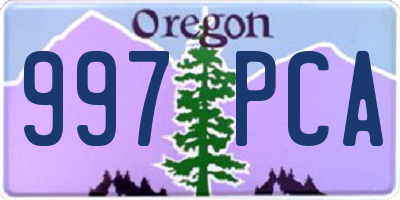 OR license plate 997PCA