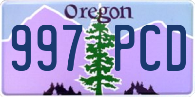 OR license plate 997PCD