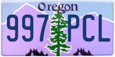 OR license plate 997PCL