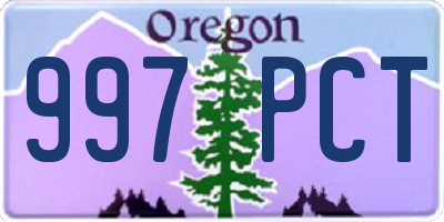 OR license plate 997PCT