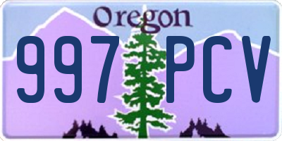 OR license plate 997PCV