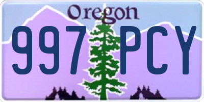 OR license plate 997PCY