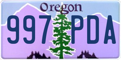 OR license plate 997PDA