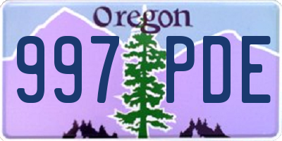 OR license plate 997PDE