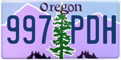 OR license plate 997PDH