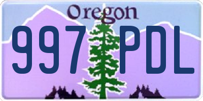 OR license plate 997PDL