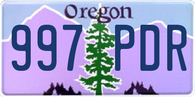 OR license plate 997PDR