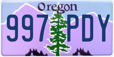 OR license plate 997PDY