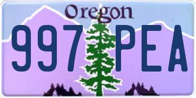 OR license plate 997PEA