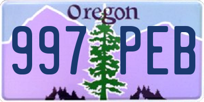 OR license plate 997PEB