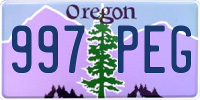 OR license plate 997PEG