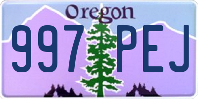 OR license plate 997PEJ