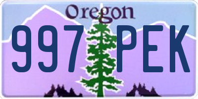 OR license plate 997PEK