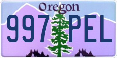OR license plate 997PEL