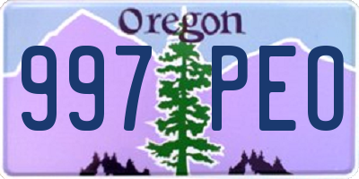 OR license plate 997PEO