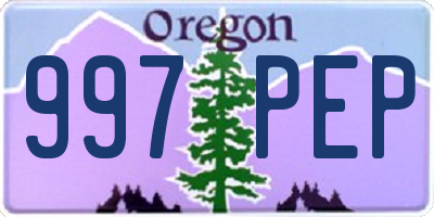OR license plate 997PEP