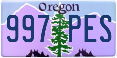 OR license plate 997PES