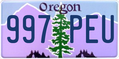 OR license plate 997PEU