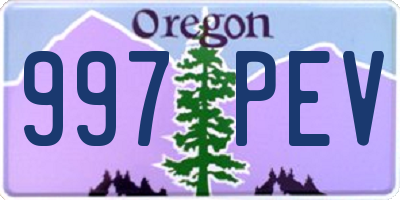 OR license plate 997PEV