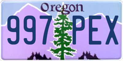 OR license plate 997PEX