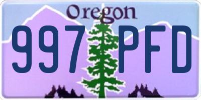 OR license plate 997PFD