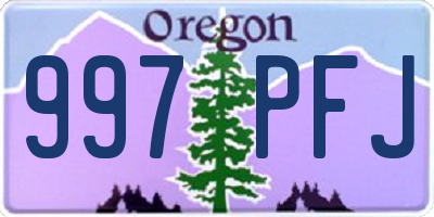 OR license plate 997PFJ