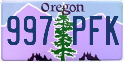 OR license plate 997PFK