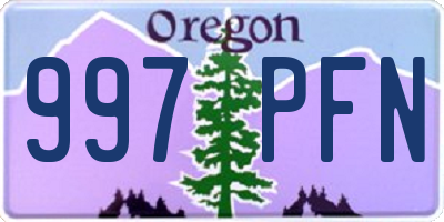 OR license plate 997PFN